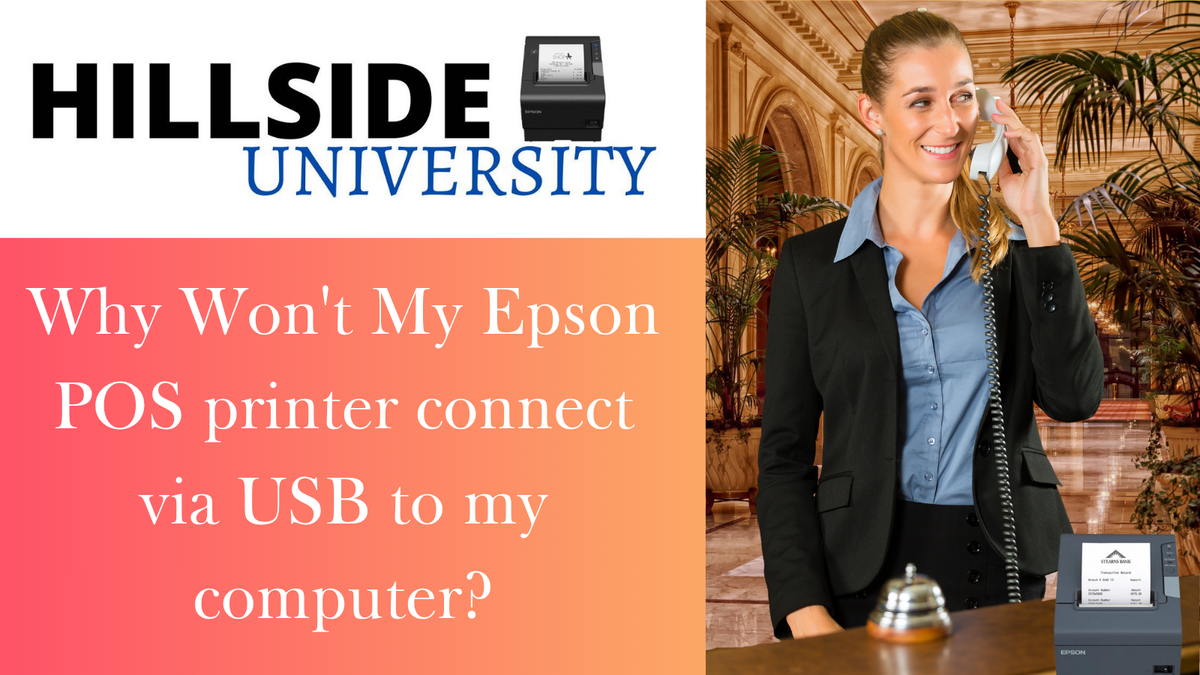 Why won't my Epson POS printer connect via USB to my computer?
